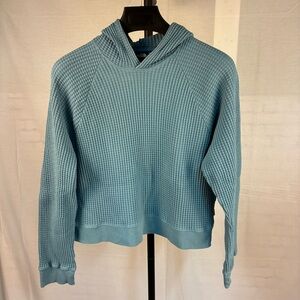 North Face Womens Chabot Cropped Thermal Hoodie in Algae Blue  S